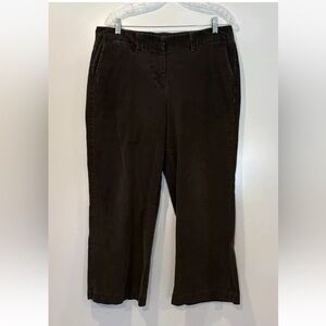 LL‎ Bean Womens Green Wide Leg Corduroy Pants Size 16P (1617)